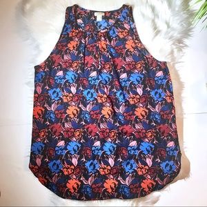 J. Crew Silky Floral Multicolor Tank Blouse
